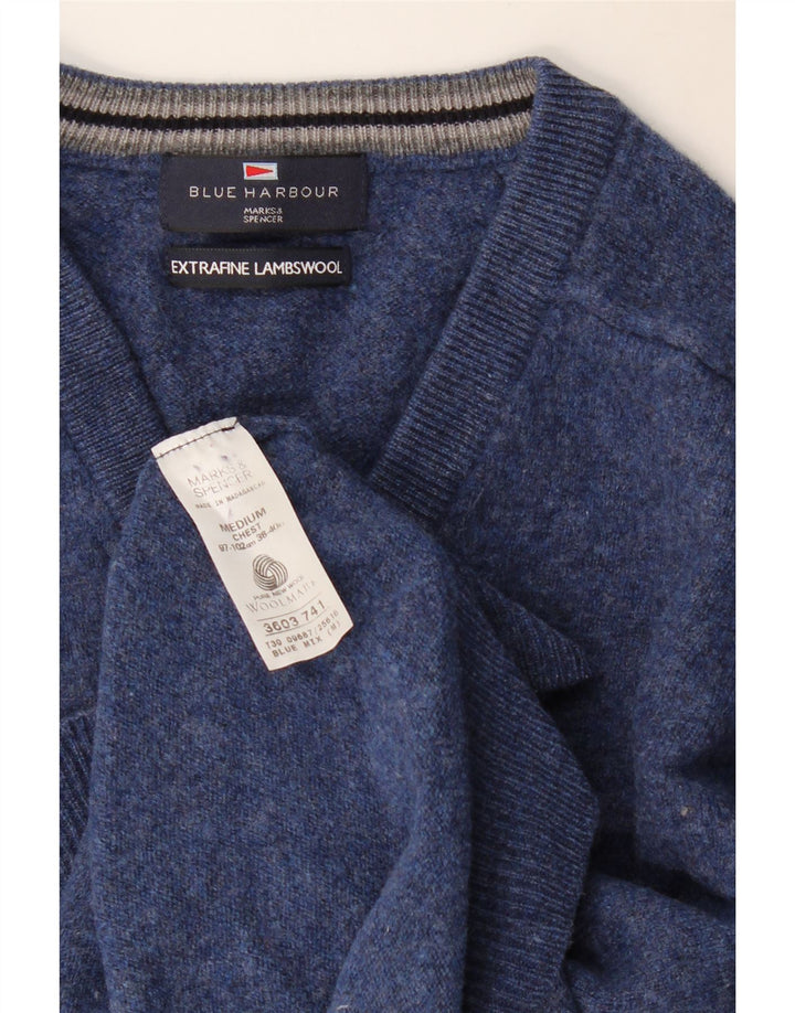 Marks & Spencer Pull col en V pour femme UK 14 Bleu marine moyen