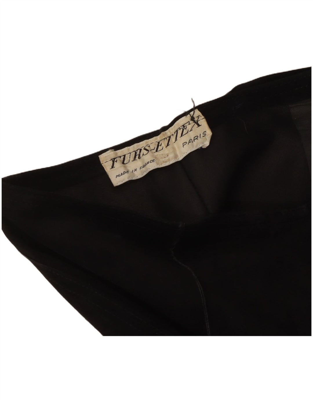 VINTAGE Pantalon capri en daim à jambe large pour femme W30 L19 Noir