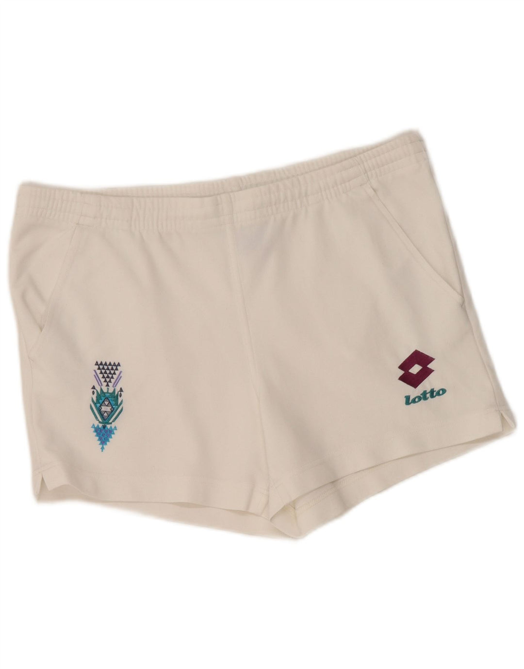Lotto Short de sport graphique pour hommes, grand, blanc, polyester