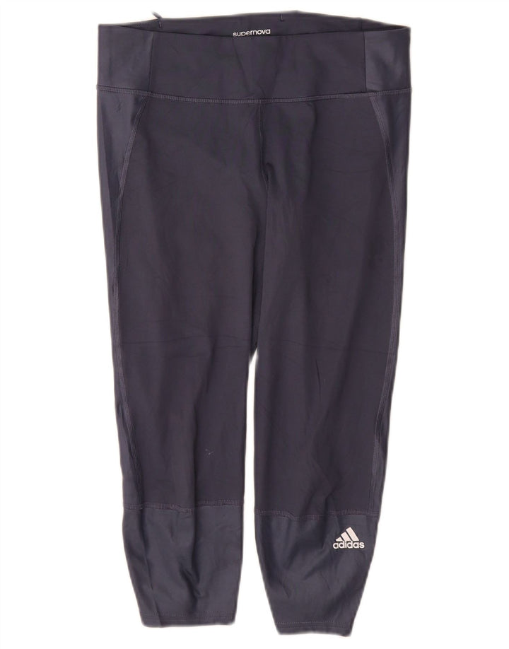 Adidas Femmes Supernova Capri Leggings UK 8/10 Petit Bleu Marine Polyester