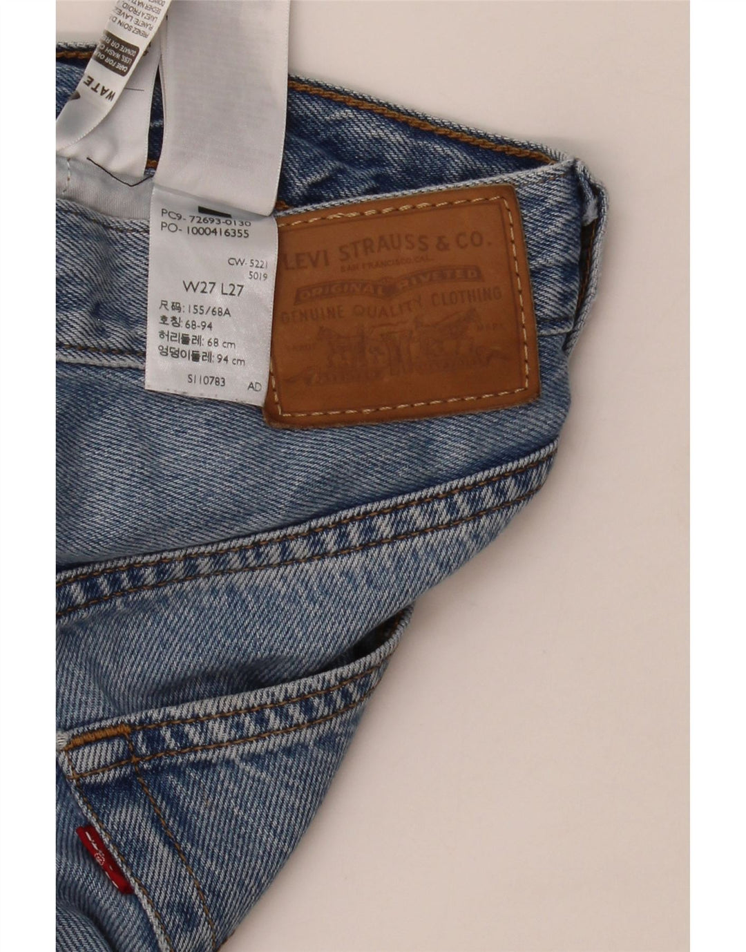 LEVI'S Jean Droit Ribcage Femme W27 L27 Bleu Coton