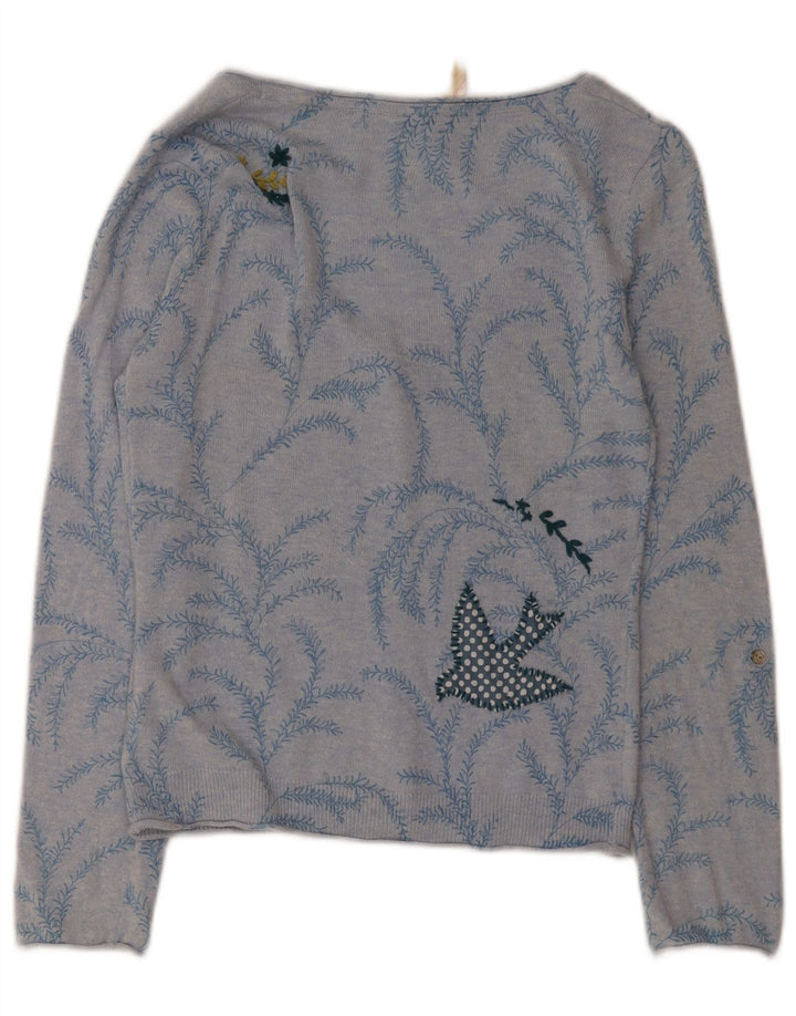 Pull cardigan à motif abstrait White Stuff pour femme UK 10 Small Bleu