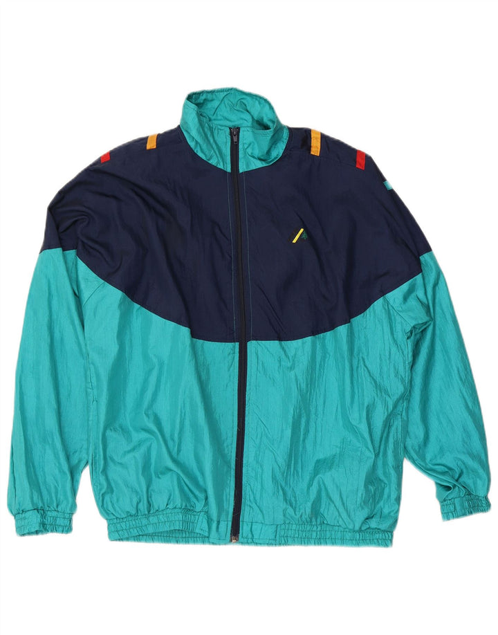 VINTAGE Veste de survêtement pour homme XL Bleu Colourblock