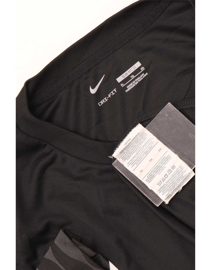 Nike Hommes Dri Fit Slim Graphic T-Shirt Top XL Noir Polyester