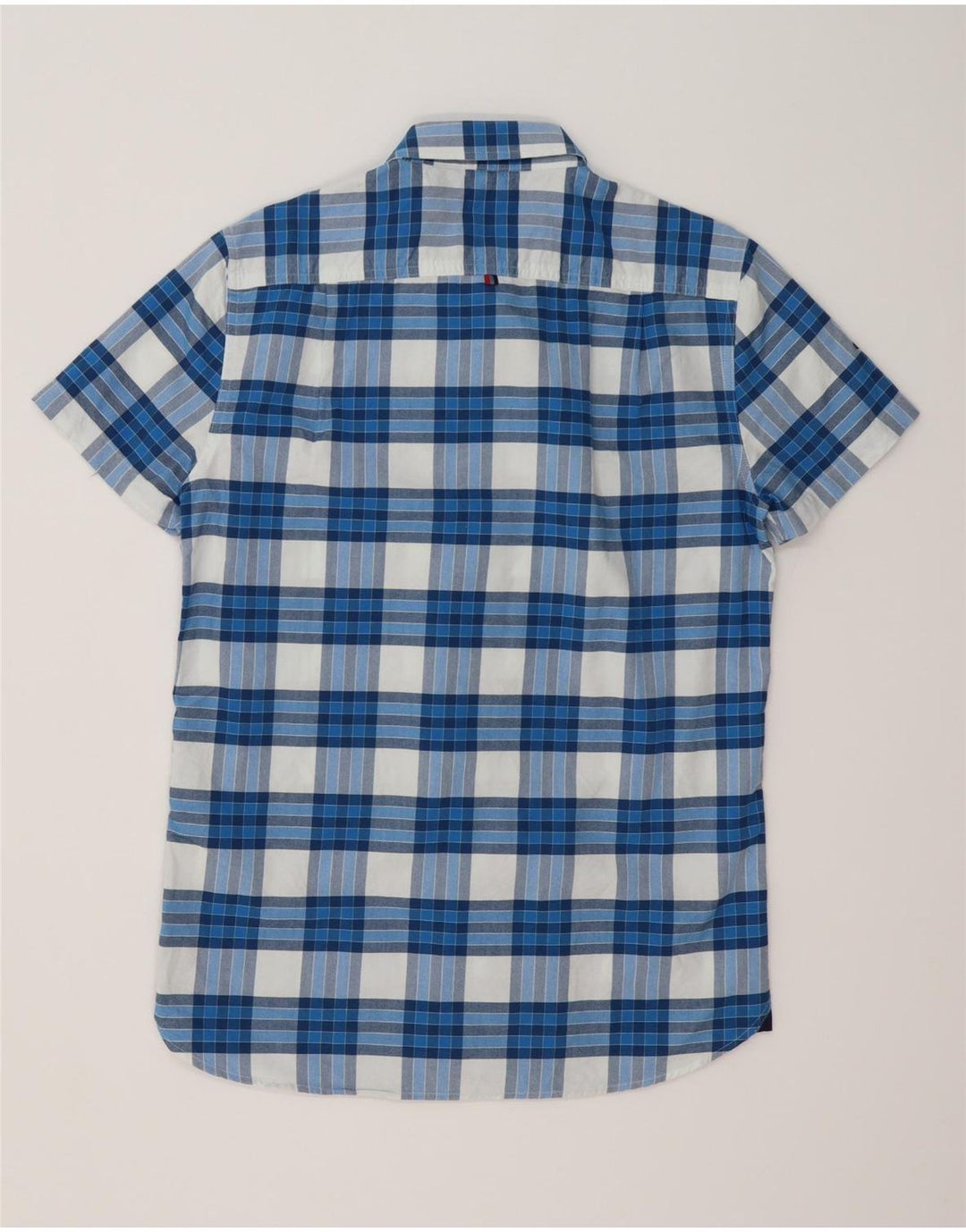 Superdry Chemise à Manches Courtes Homme Bleu Moyen Check Cotton