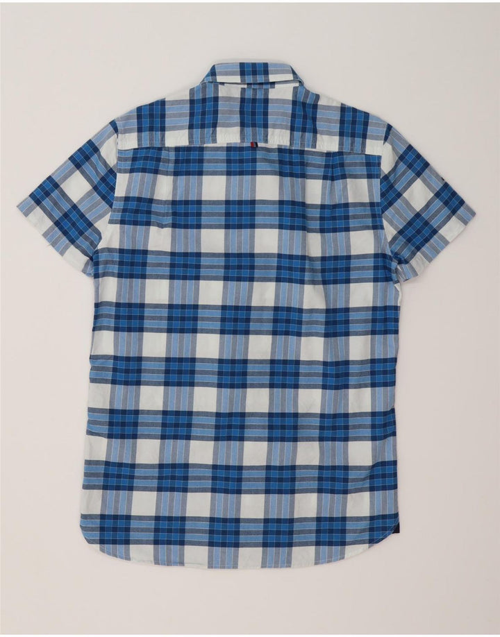 Superdry Chemise à Manches Courtes Homme Bleu Moyen Check Cotton