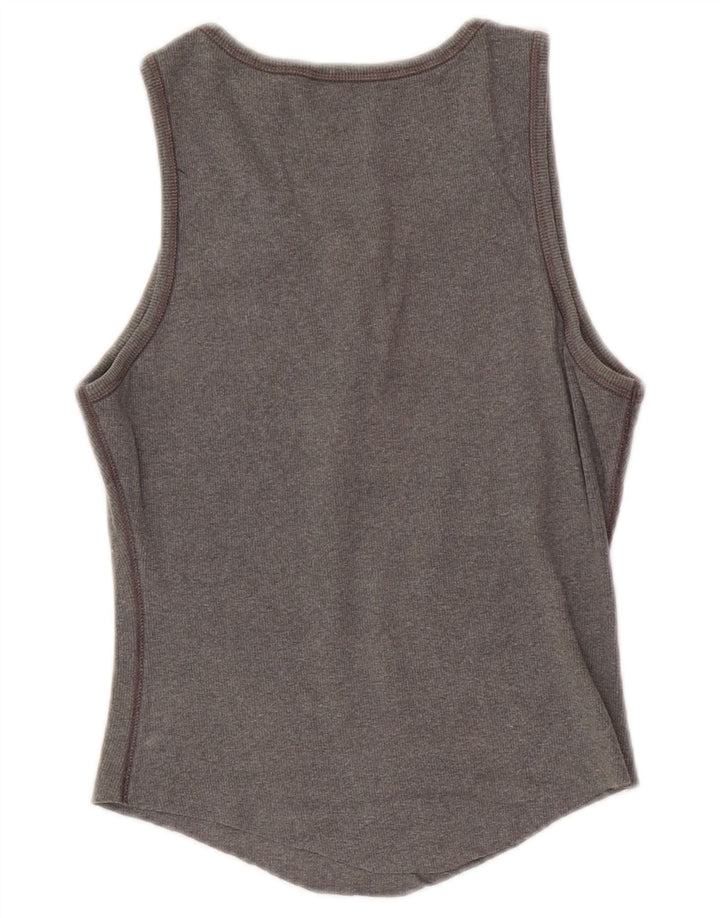 Gap Débardeur court pour femme UK 14 Large Gris Coton