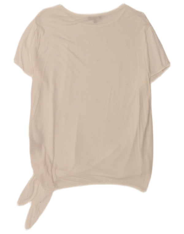 Massimo Dutti Chemisier Femme UK 18 XL Blanc Viscose