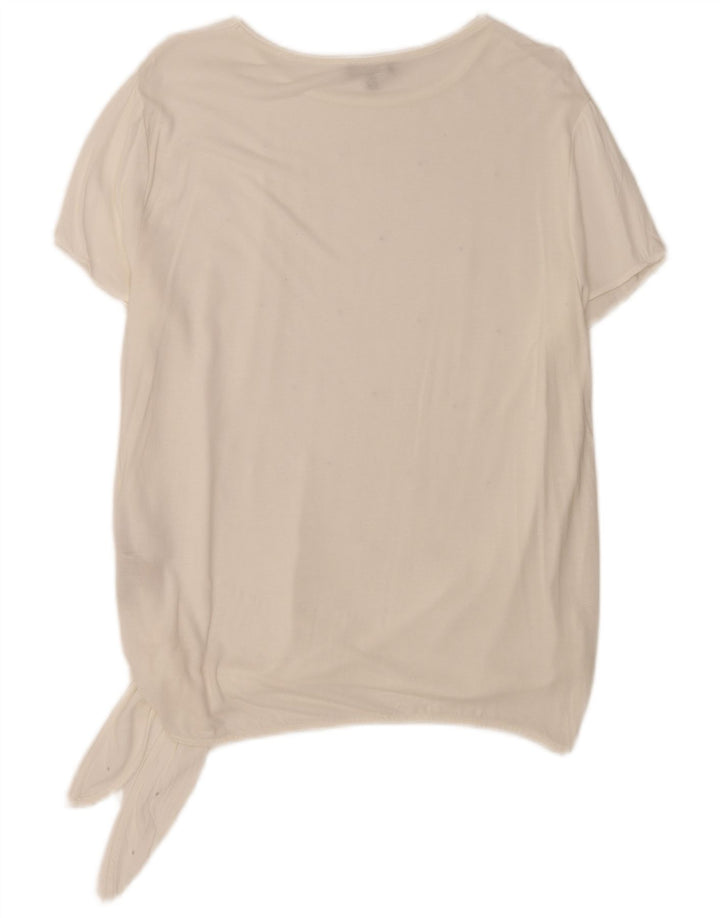 Massimo Dutti Chemisier Femme UK 18 XL Blanc Viscose