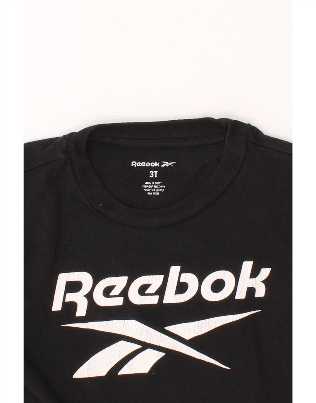 REEBOK Boys Graphic T-Shirt Top 2-3 Years Black Cotton Vintage Reebok and Second-Hand Reebok from Messina Hembry 