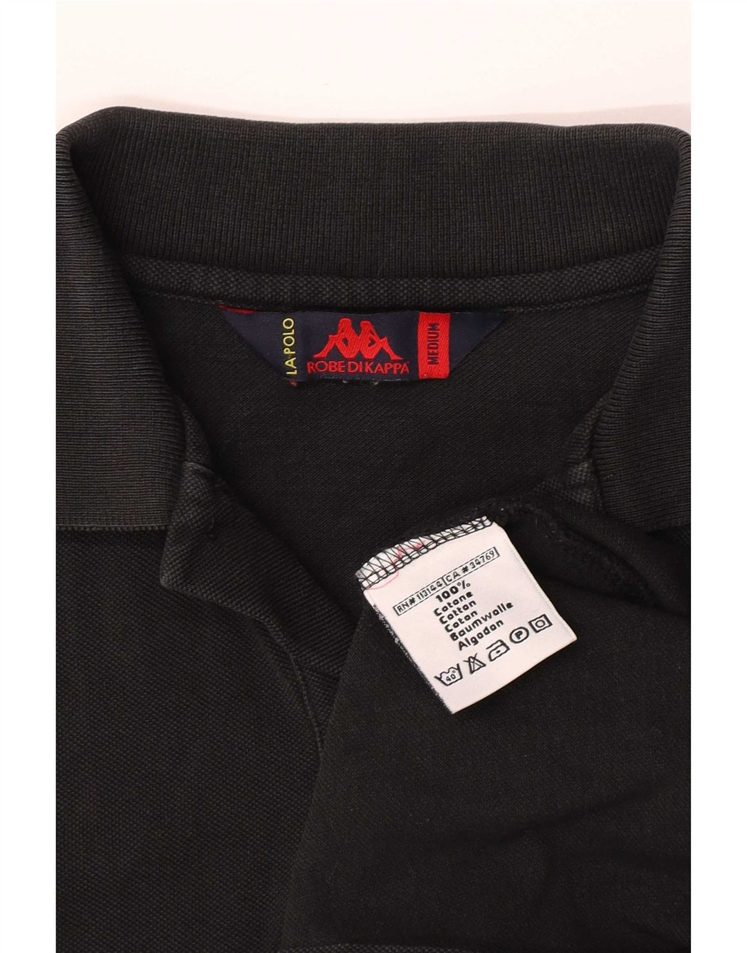 Kappa Polo Homme Noir Moyen Coton