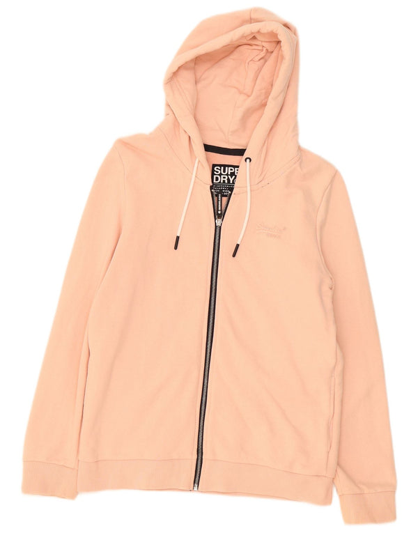 Superdry Pull à capuche zippé pour femme UK 10 Petit coton rose