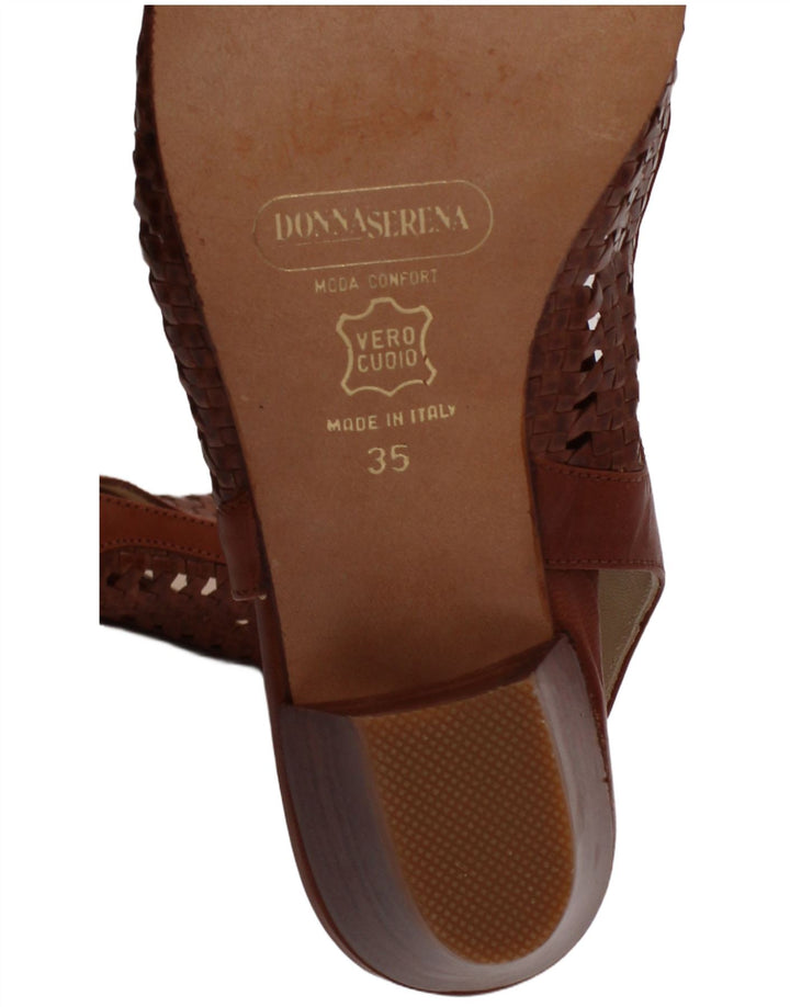 Donna Serena Sandales en cuir pour femme Taille UK 2,5 Cuir marron