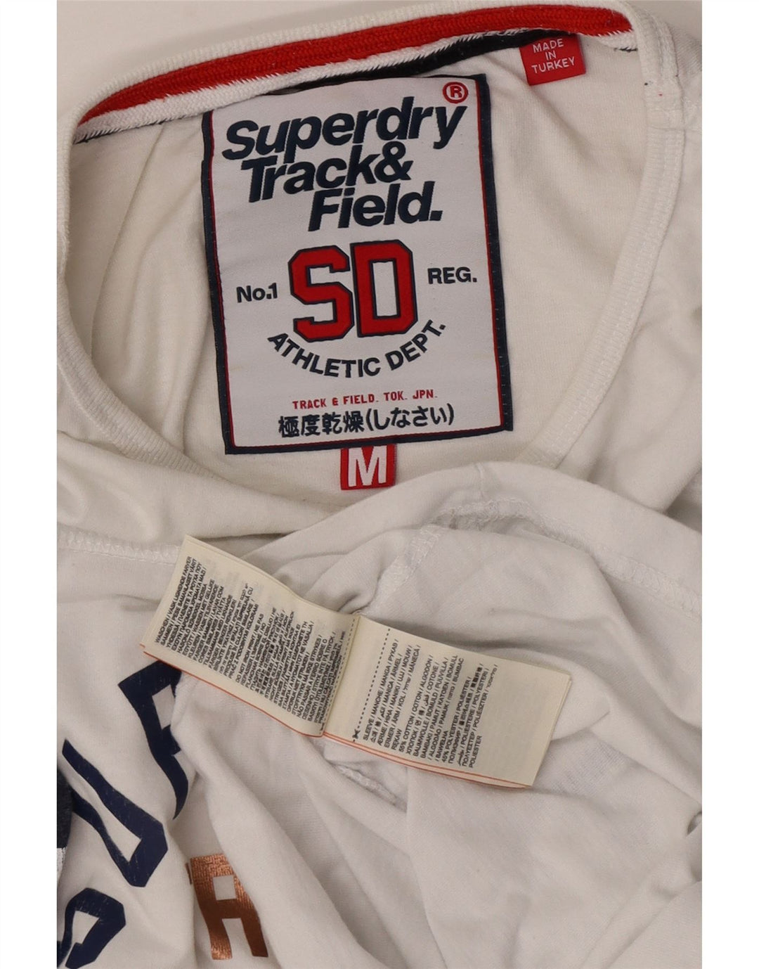 Superdry Haut graphique à manches 3/4 pour femme UK 12 Medium Blanc Colourblock
