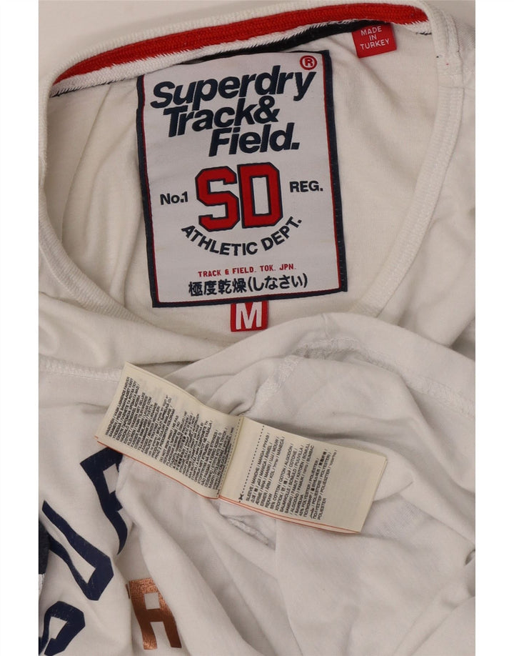 Superdry Haut graphique à manches 3/4 pour femme UK 12 Medium Blanc Colourblock