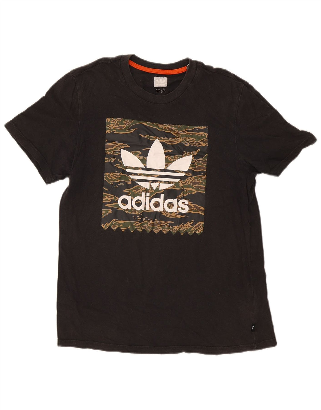 ADIDAS Womens Graphic T-Shirt Top UK 14 Large Black Cotton Vintage Adidas and Second-Hand Adidas from Messina Hembry 