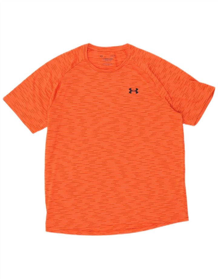 UNDER ARMOUR T-shirt pour homme à fines rayures orange