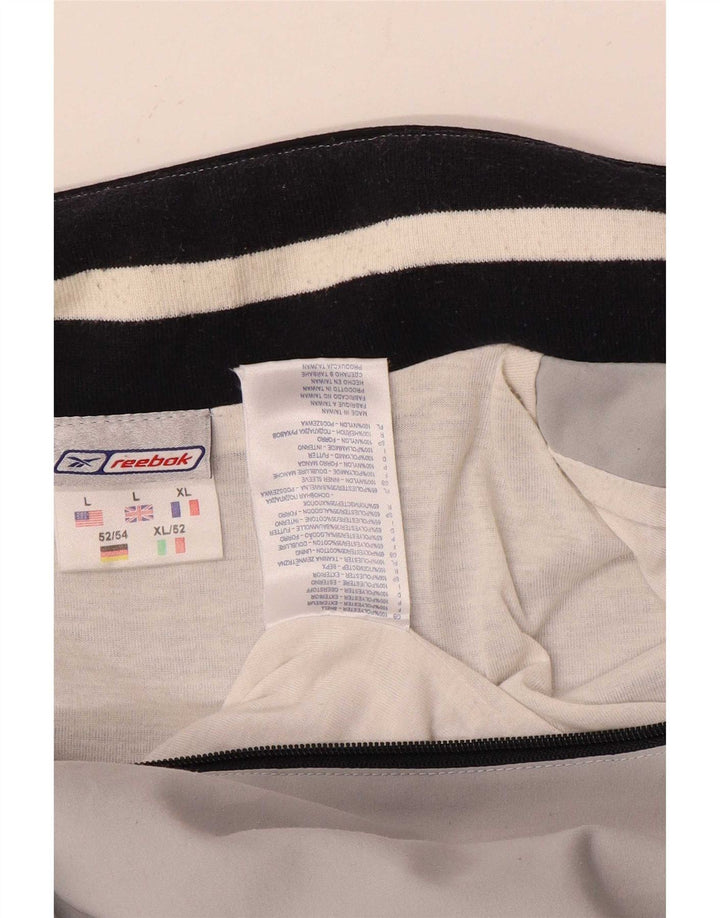Reebok Veste de Survêtement Graphique Homme Large Gris Colorblock Polyester