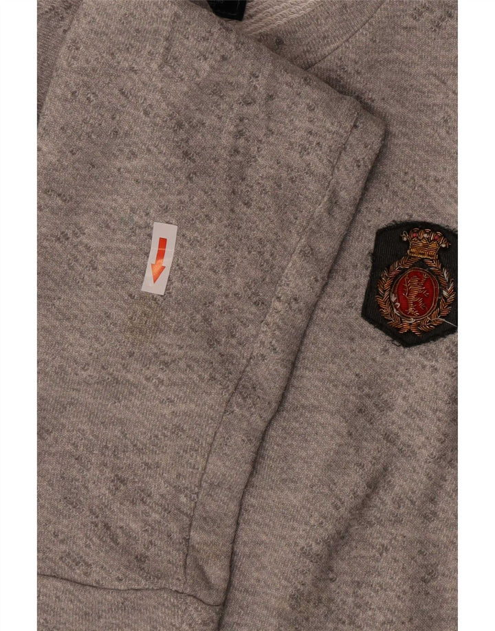 Zara Homme Sweatshirt Jumper Large Gris Moucheté Polyester