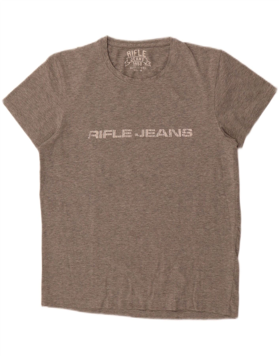 RIFLE Mens Graphic T-Shirt Top Large Grey Cotton Vintage Rifle and Second-Hand Rifle from Messina Hembry 