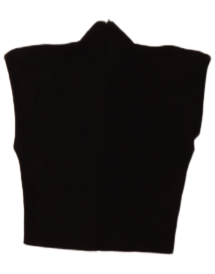 ZARA Pull court à col roulé pour femme UK 12 Noir moyen