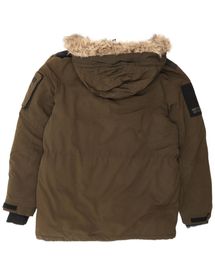 Smog Parka à capuche pour homme UK 42 XL Kaki Polyester