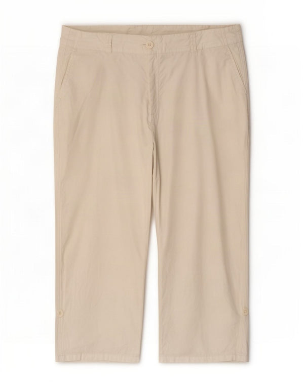 Marks & Spencer Pantalon capri droit pour femme UK 16 Large W40 L20 Blanc