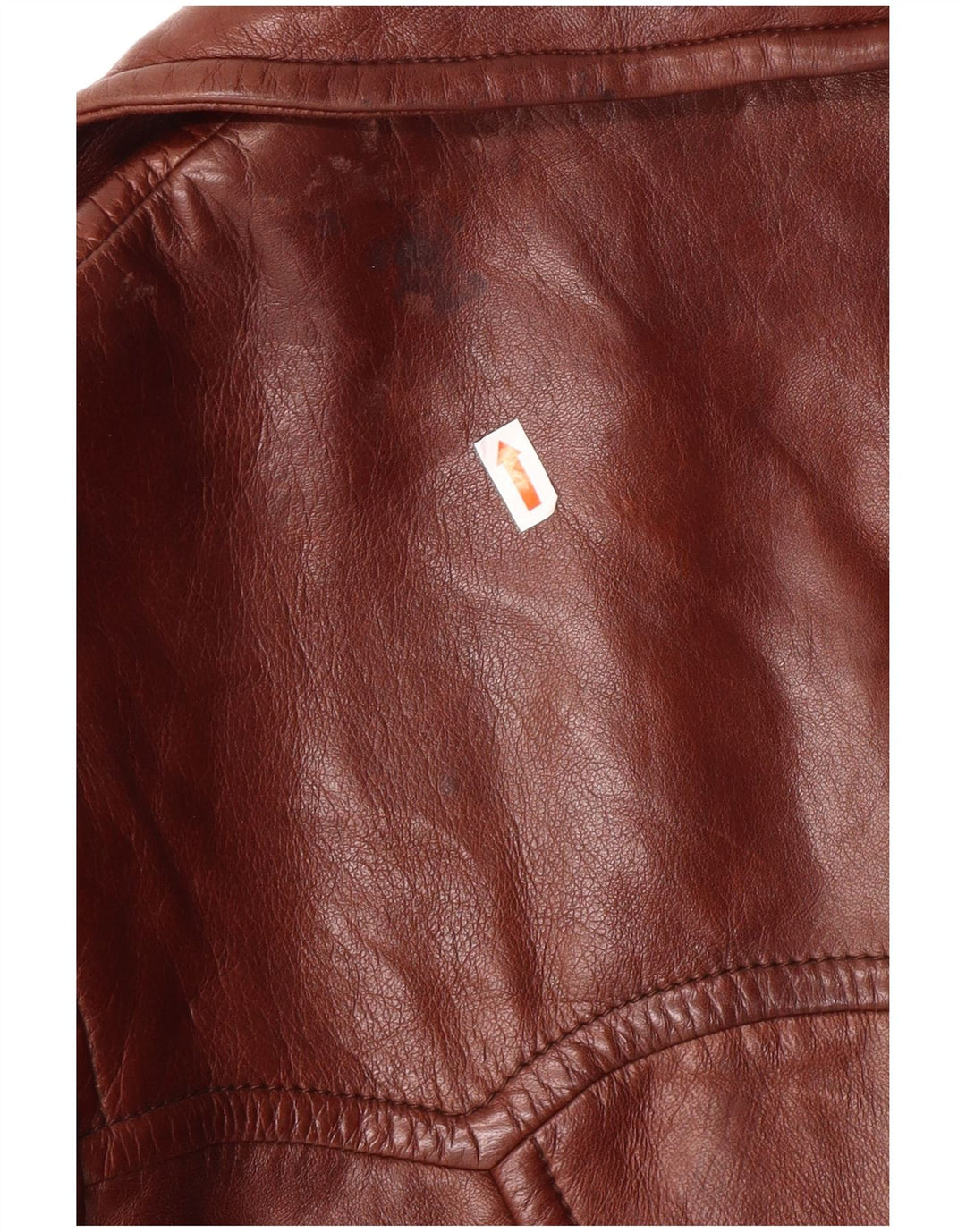 VINTAGE Manteau en cuir femme IT 52 2XL Cuir marron