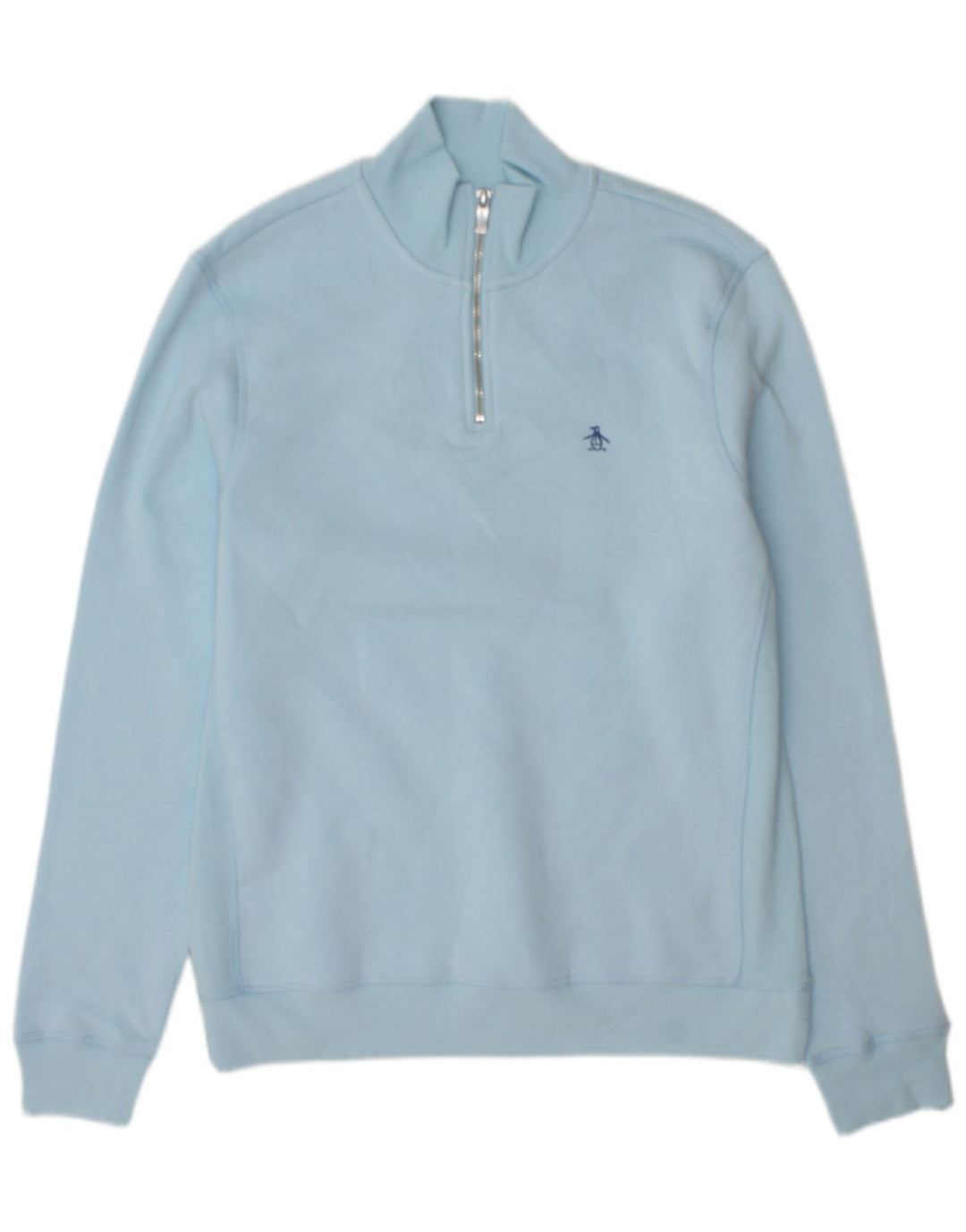 Penguin Sweat-Shirt Col Zippé Homme Bleu Moyen Coton