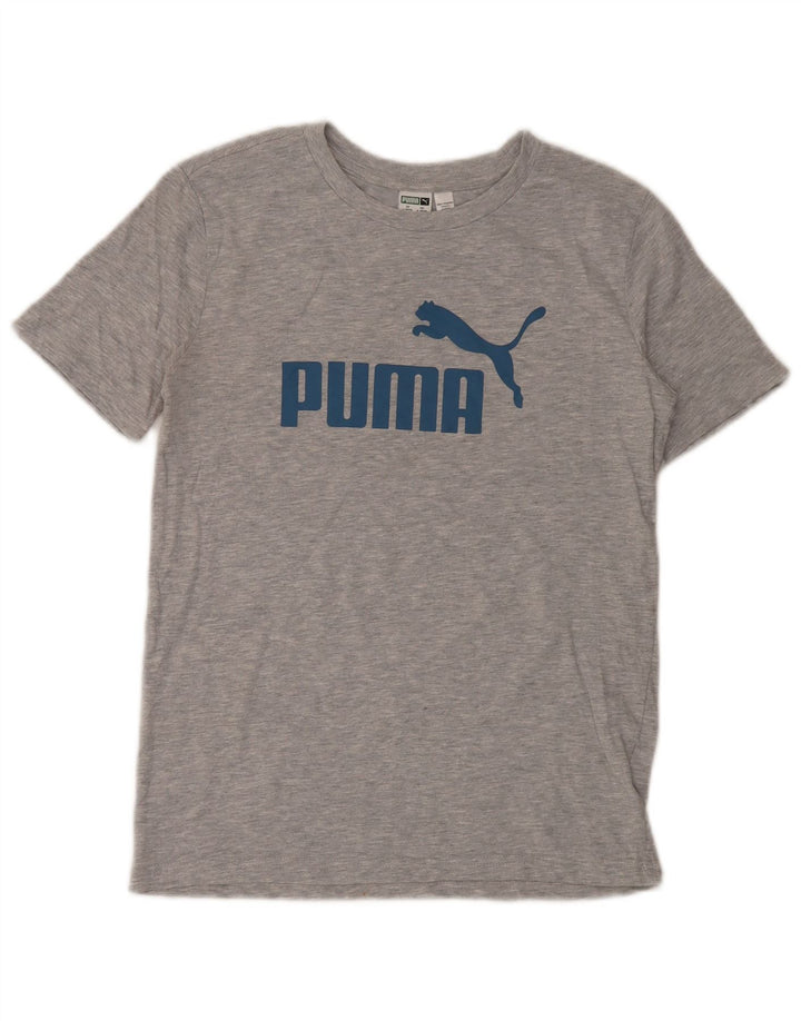PUMA T-Shirt Graphique Garçon 13-14 Ans Grand Gris Coton