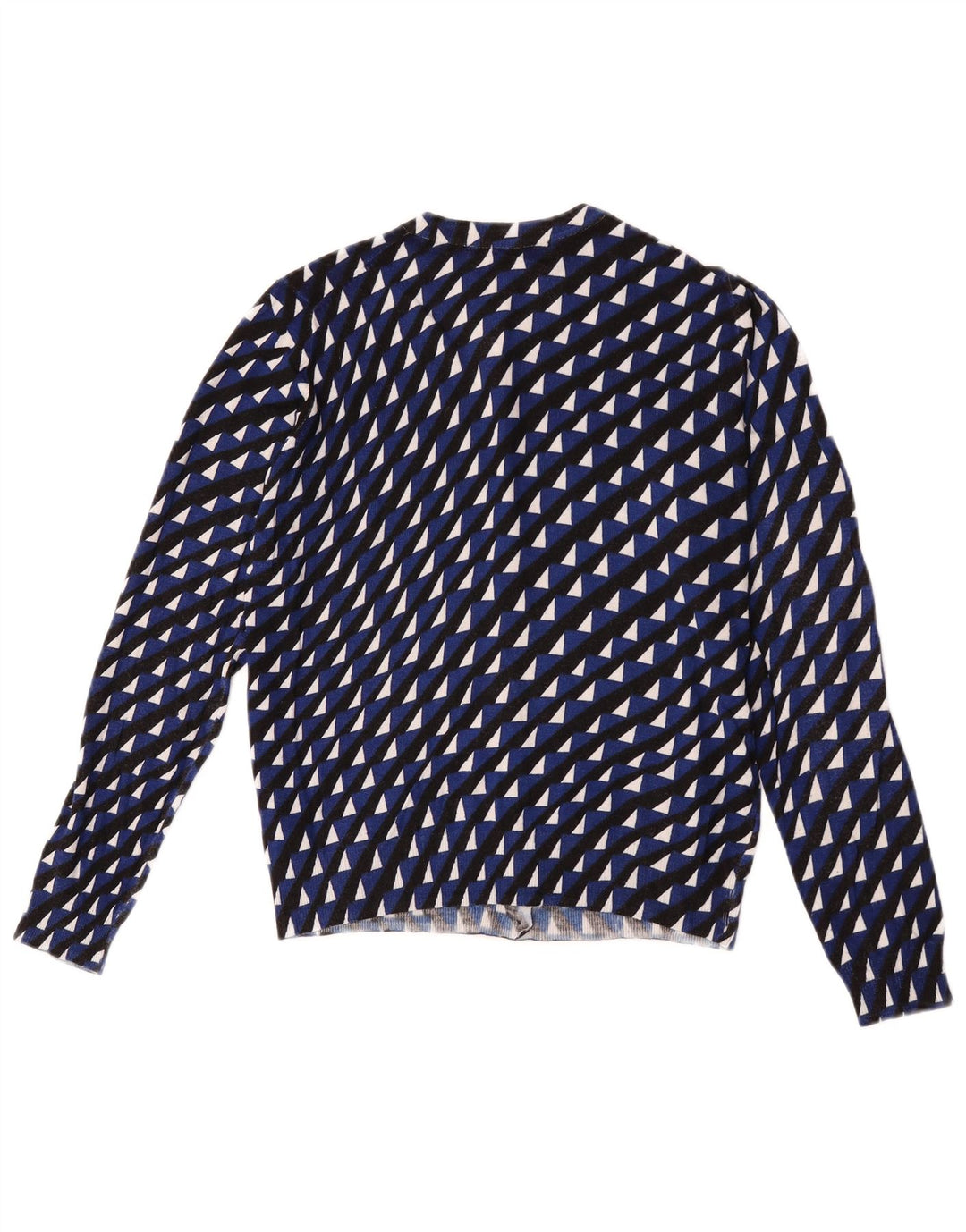 Marks & Spencer Pull cardigan court pour femme UK 14 Bleu moyen géométrique