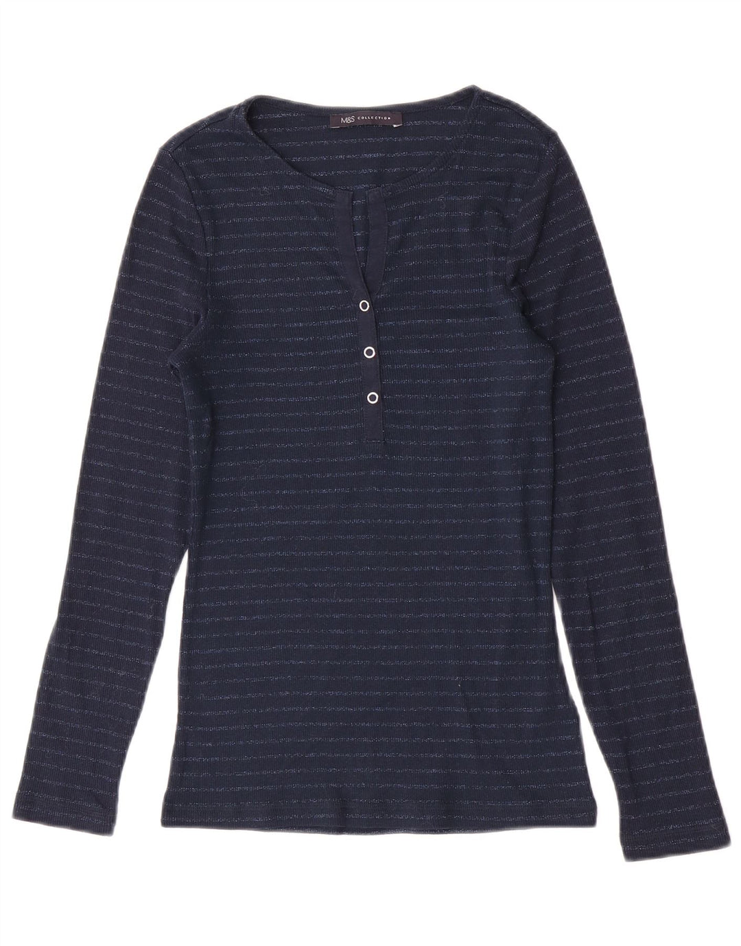Marks & Spencer Haut à manches longues pour femme UK 8 Small Bleu marine rayé
