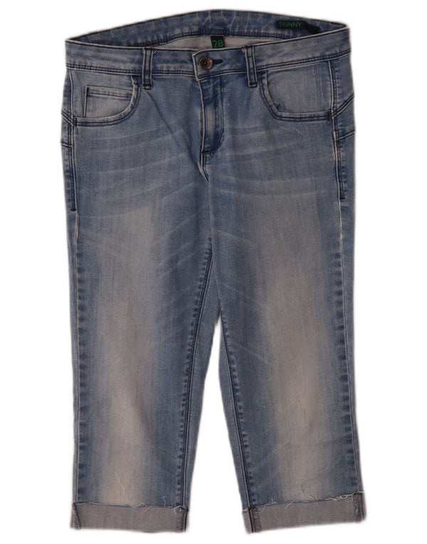 Benetton Womens Capri Skinny Jeans W28 L18 Blue Cotton