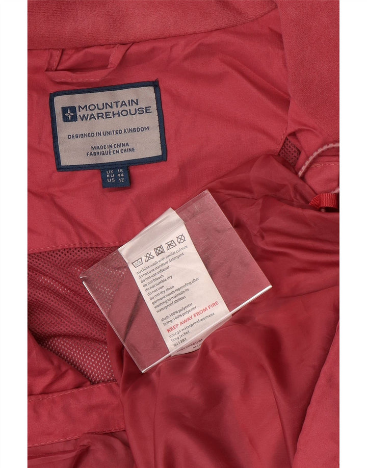 Mountain Warehouse Veste de pluie à capuche pour femme UK 16 Large Rose Polyester