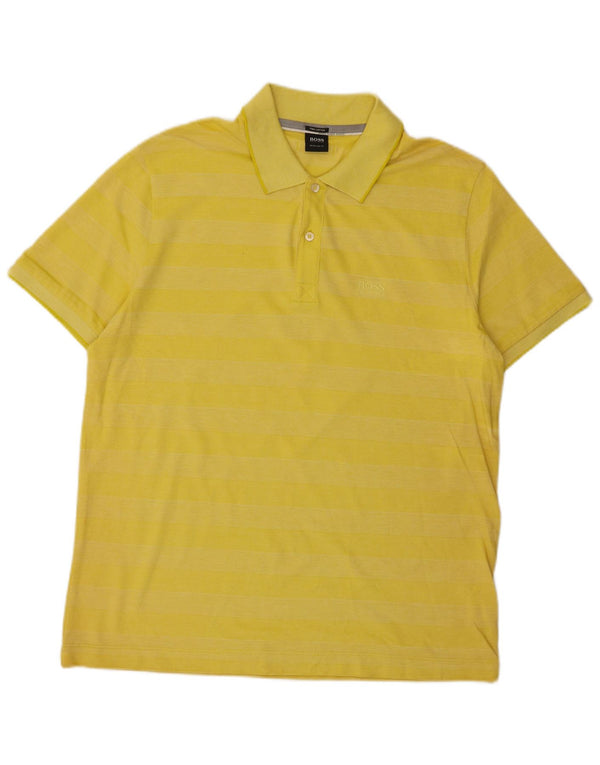 Hugo Boss Polo Regular Fit XL Coton rayé jaune