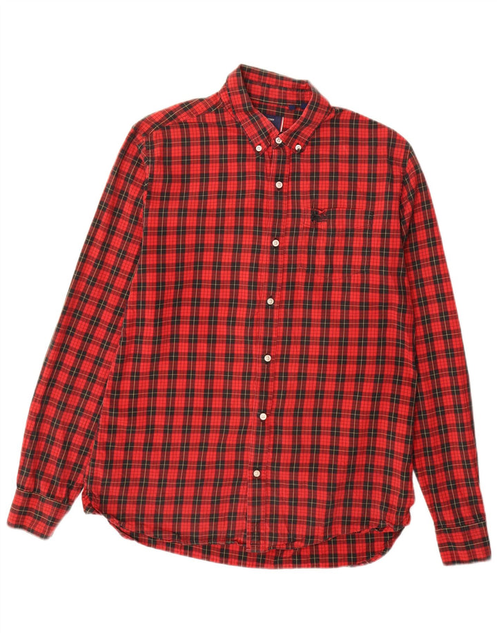 Superdry Chemise Flanelle Homme Grand Carreau Rouge Coton