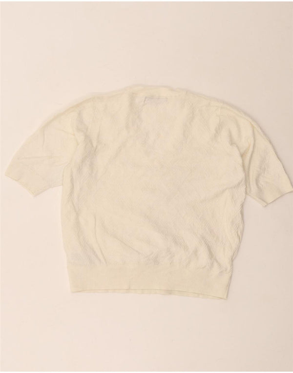 Marks & Spencer Pull col en V pour femme UK 12 Medium Off White