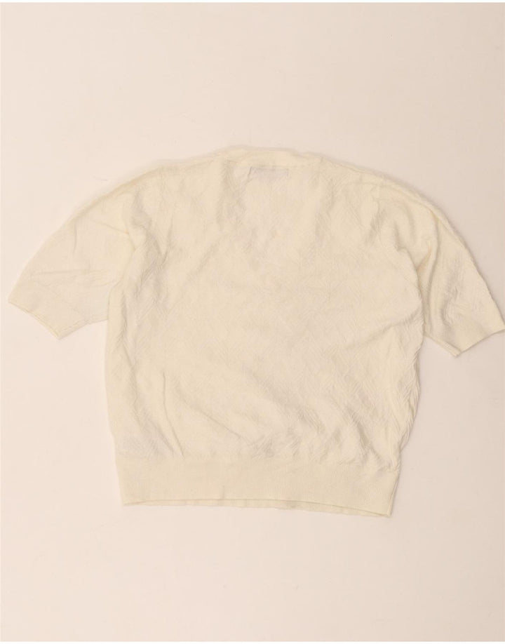 Marks & Spencer Pull col en V pour femme UK 12 Medium Off White