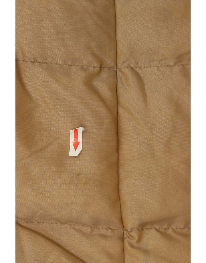 Zara Manteau rembourré pour femme UK 10 Petit nylon marron