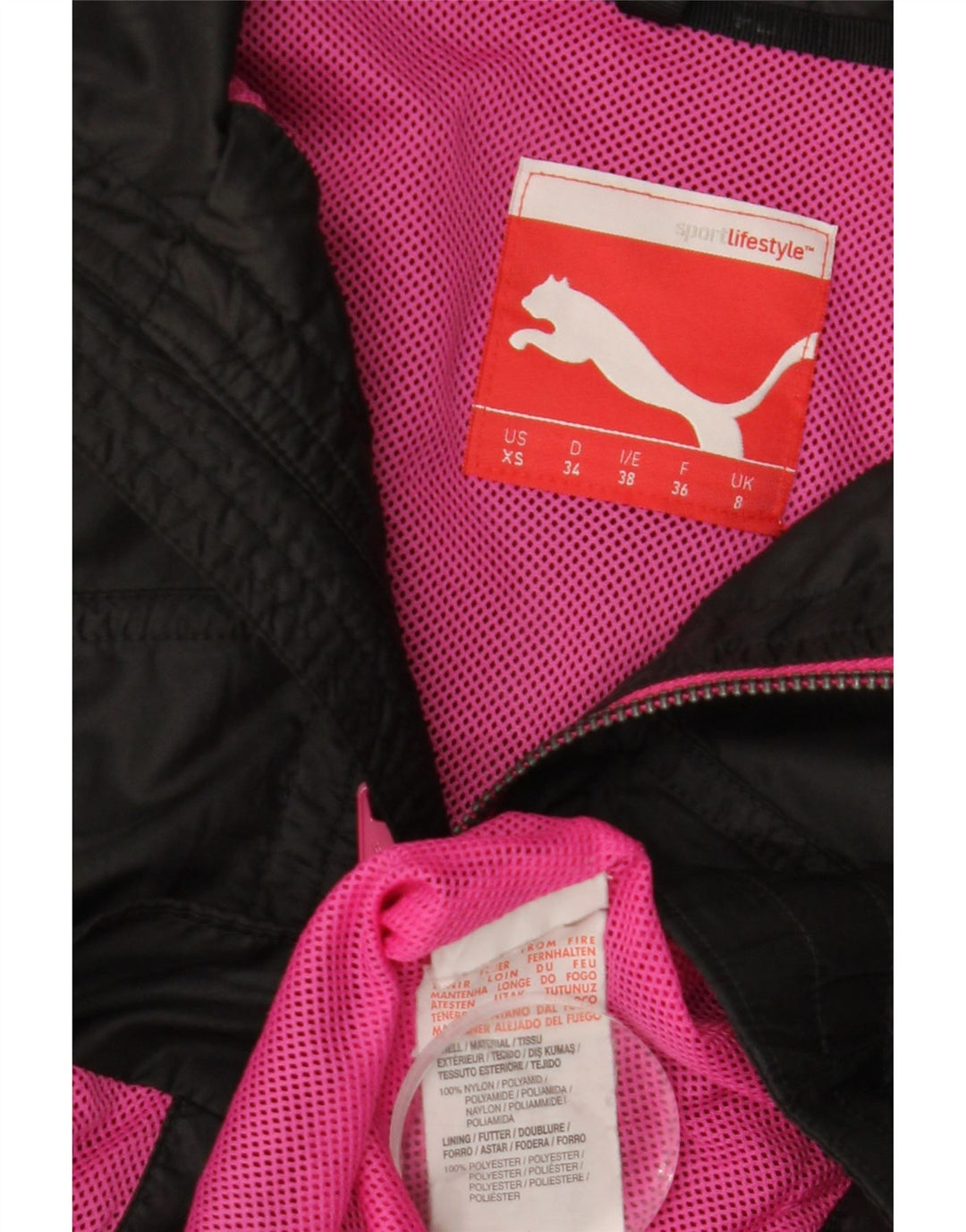 PUMA Veste Bomber Femme UK 8 Petit Noir Polyester