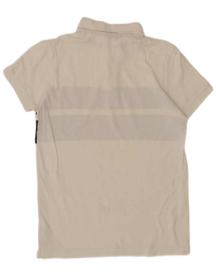 Massimo Dutti Polo Homme Petit Blanc Cassé Colorblock Coton