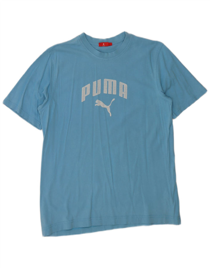 PUMA T-shirt graphique pour hommes, grand, bleu, coton