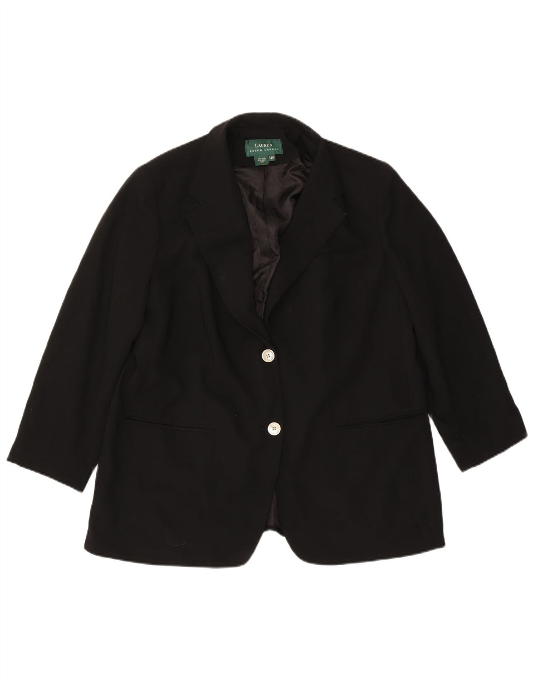 Ralph Lauren Veste blazer à 2 boutons pour femme US 14 XL Laine noire