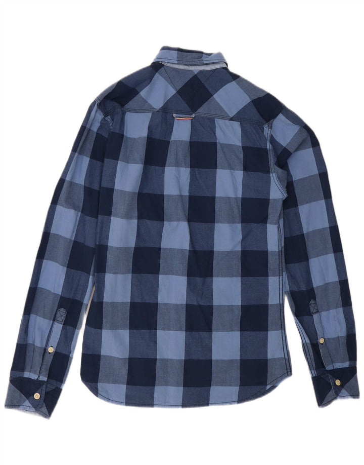 Tommy Hilfiger Chemise Homme Petit Carreau Bleu Marine Coton