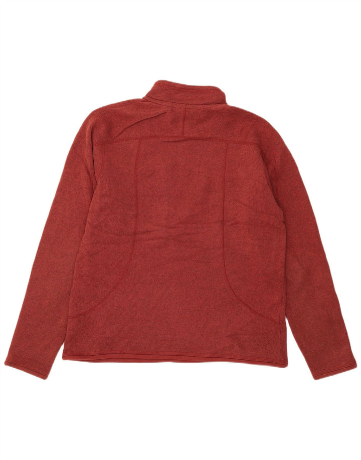 Eddie Bauer Sweat-shirt à col zippé pour homme, bordeaux moyen moucheté