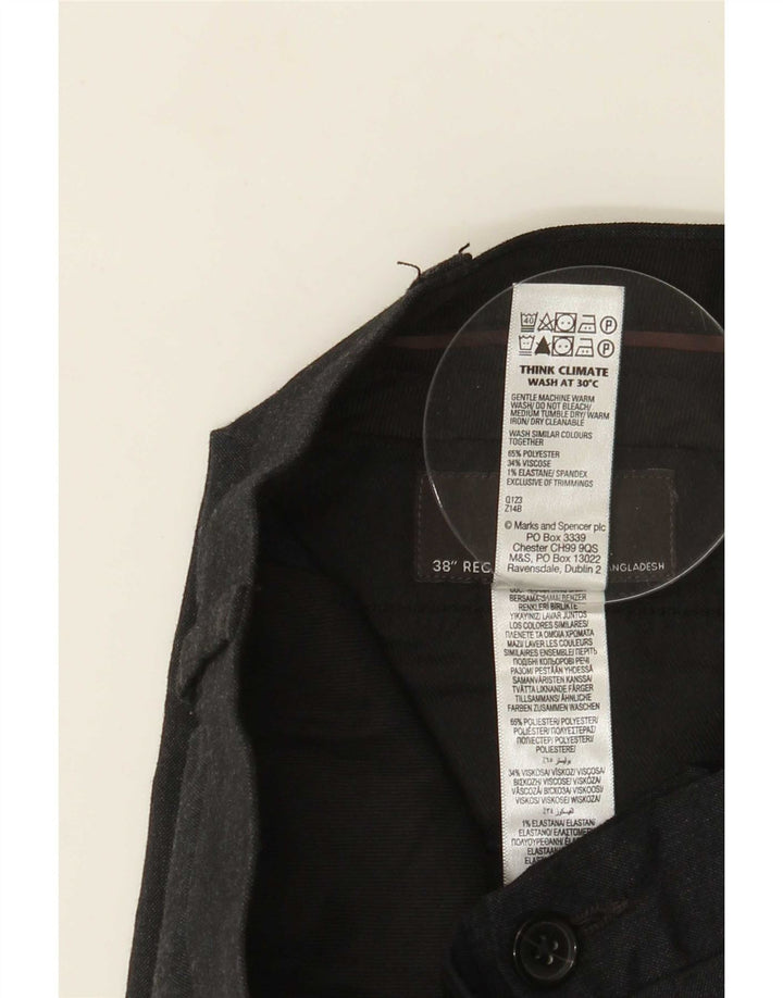 Marks & Spencer Pantalon de costume coupe slim pour homme W38 L31 Gris Polyester