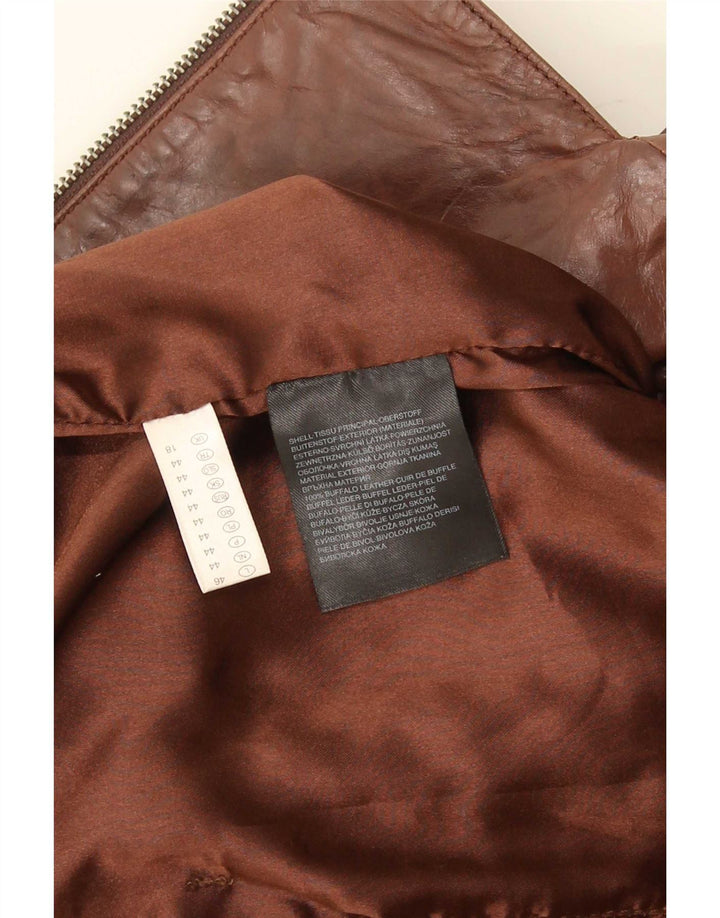 C & A Veste en cuir pour femme UK 18 XL Marron