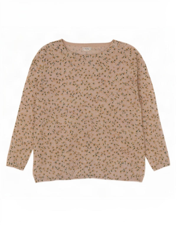 Fat Face Pull col bateau pour femme en coton floral beige moyen UK 12