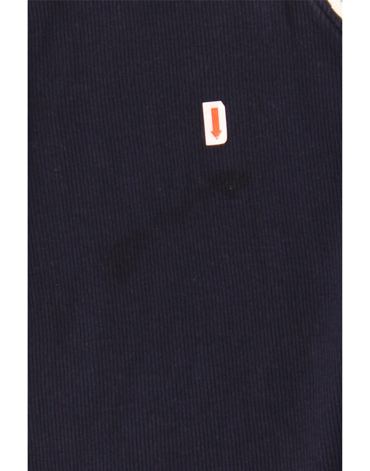 RALPH LAUREN Haut Femme Manches 3/4 UK 18 XL Bleu Marine Colorblock Coton