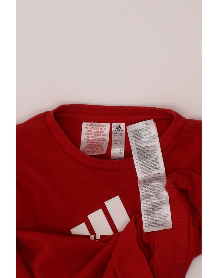 Adidas Sweat-shirt graphique pour garçon 3-4 ans Rouge Coton